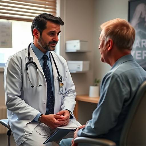Imagen del programa 'Charlas con el Dr. L칩pez' mostrando al doctor hablando con un paciente en un consultorio.